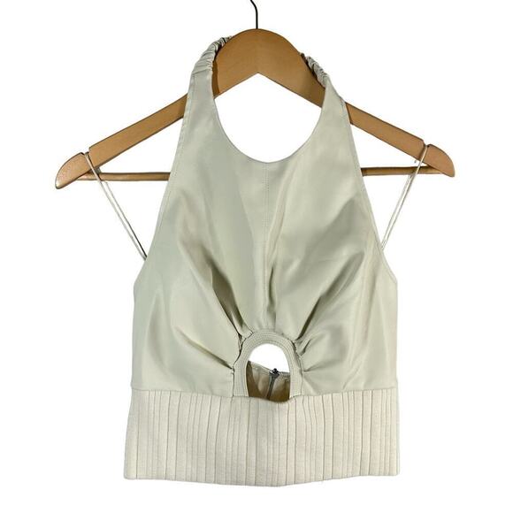 3.1 Phillip Lim Eggshell Vegan Leather Halter Top Size 6 - Picture 1 of 12